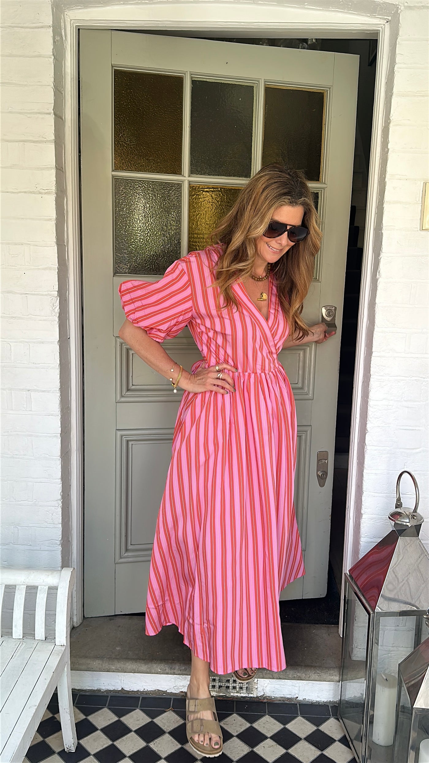 pink edmonise dress Edmonise Maxi Wrap Dress (Pink) | Love Cherish