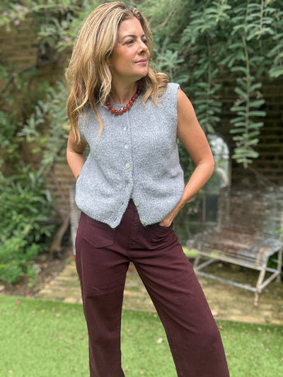 CLAUDY KNIT VEST LIGHT GREY