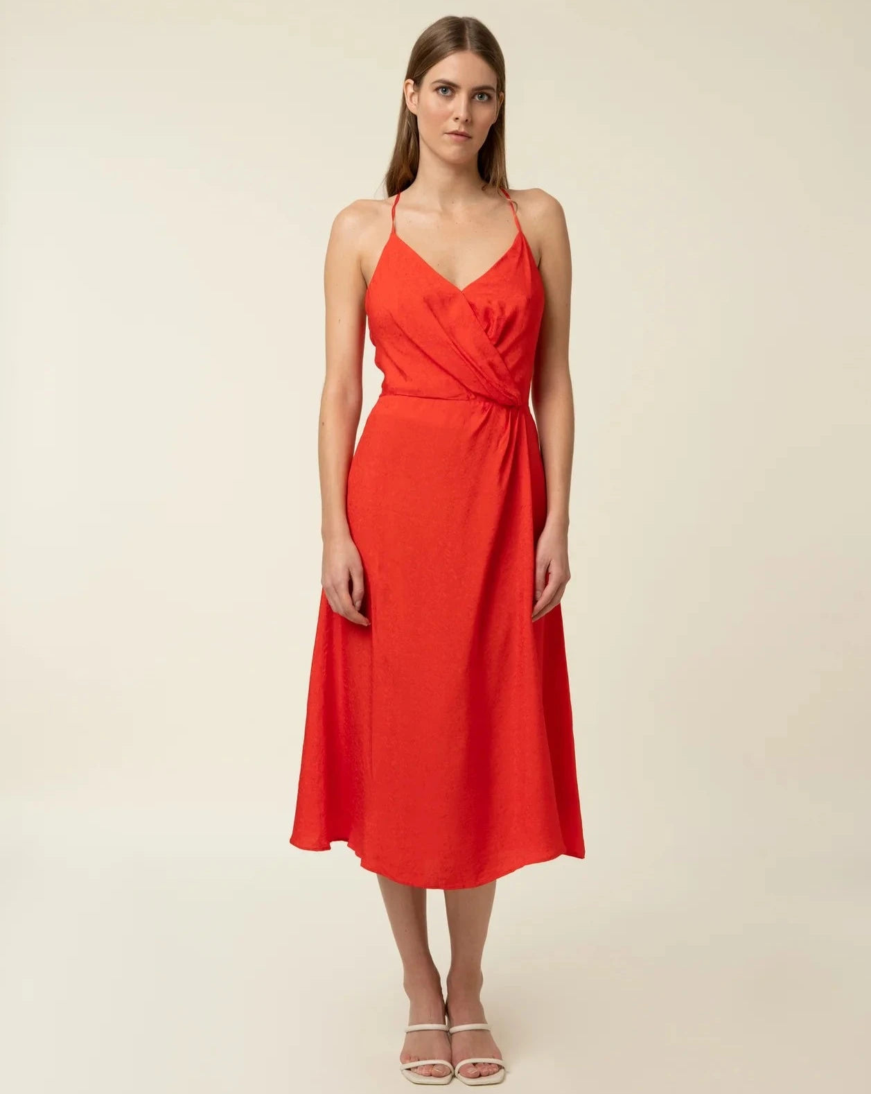 VALIA MIDI DRESS RED