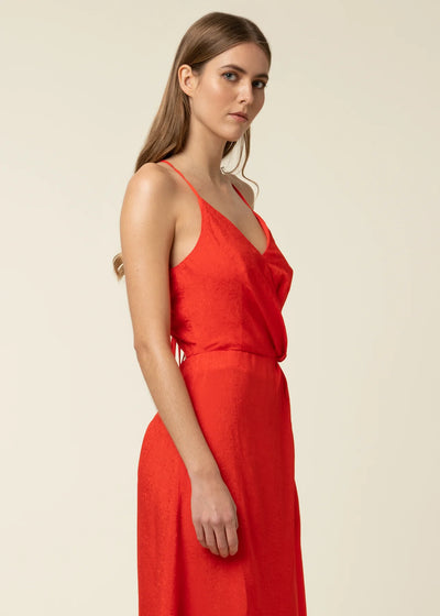 VALIA MIDI DRESS RED