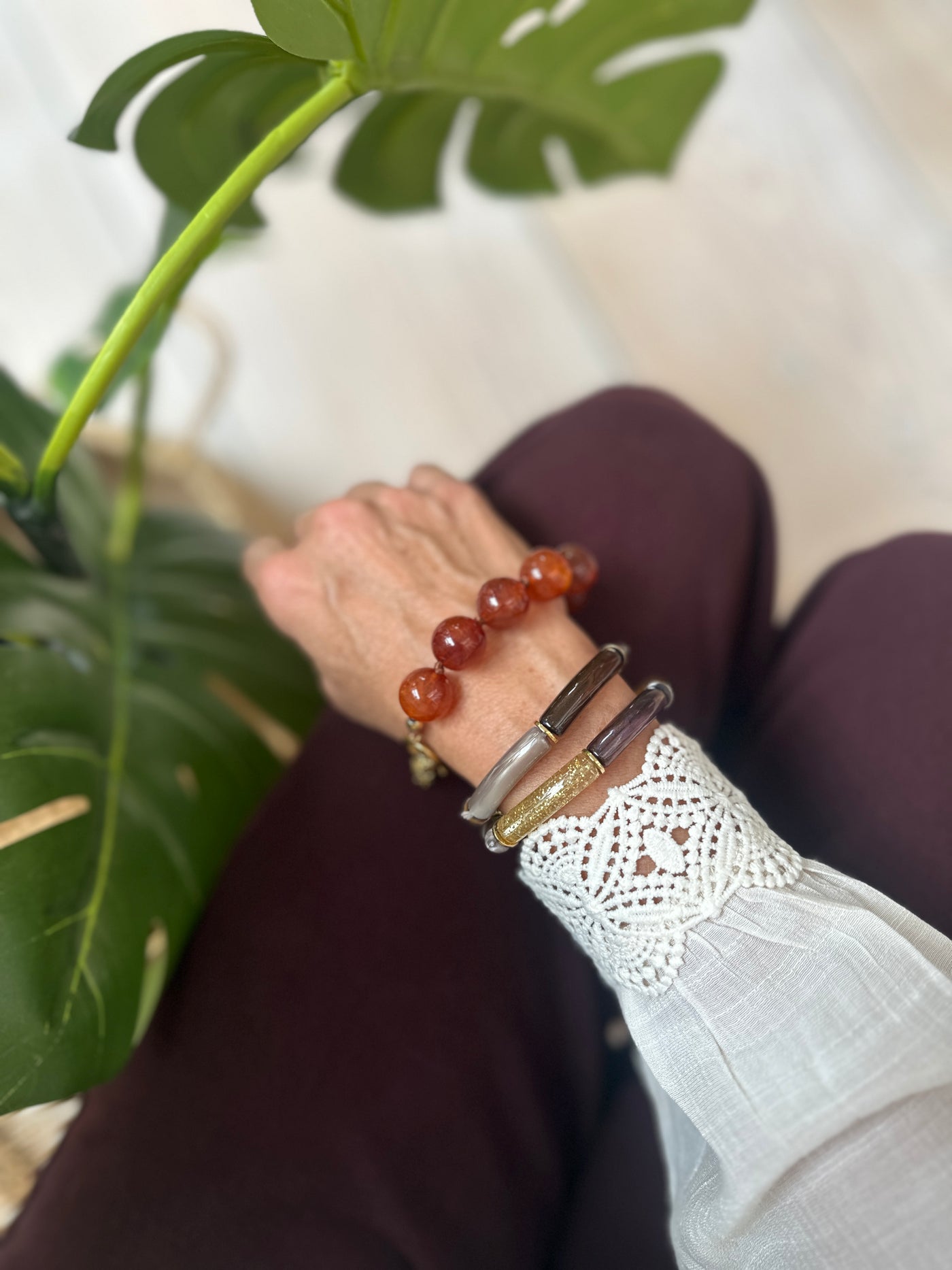 MORGANE BRACELET RESIN CARAMEL