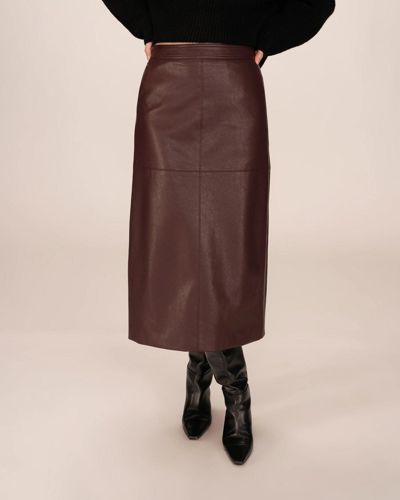 SIRENE MIDI SKIRT BORDEAUX
