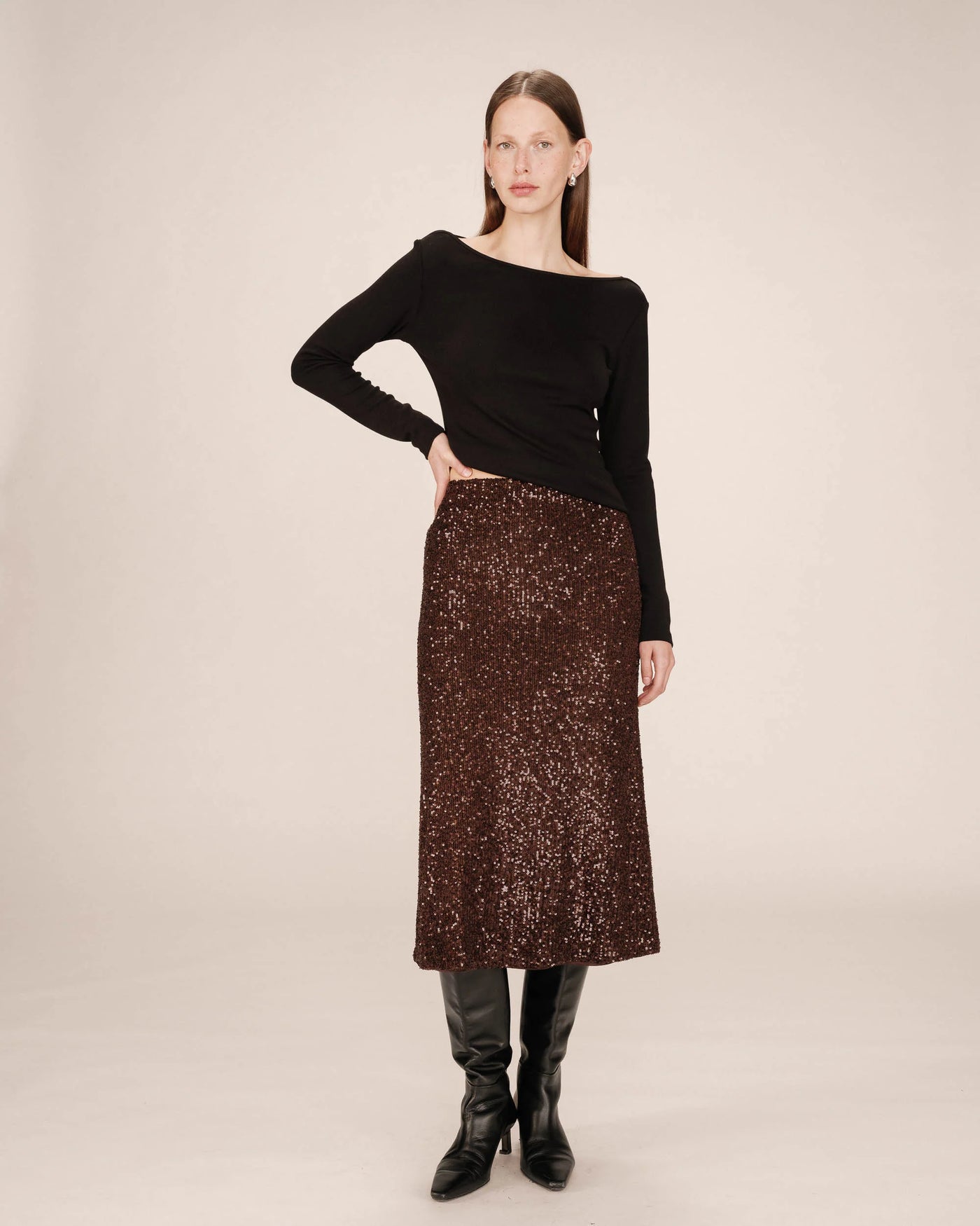 TAILANA MAXI SKIRT CHOCOLATE