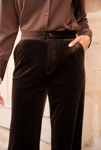 ULYSSE VELVET TROUSERS CHOCOLATE
