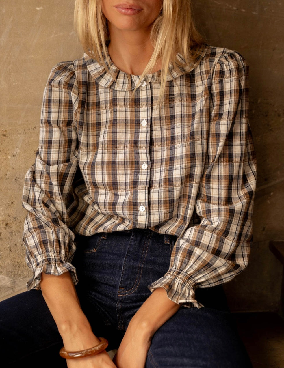 ALEC BLOUSE CHOCOLATE BROWN