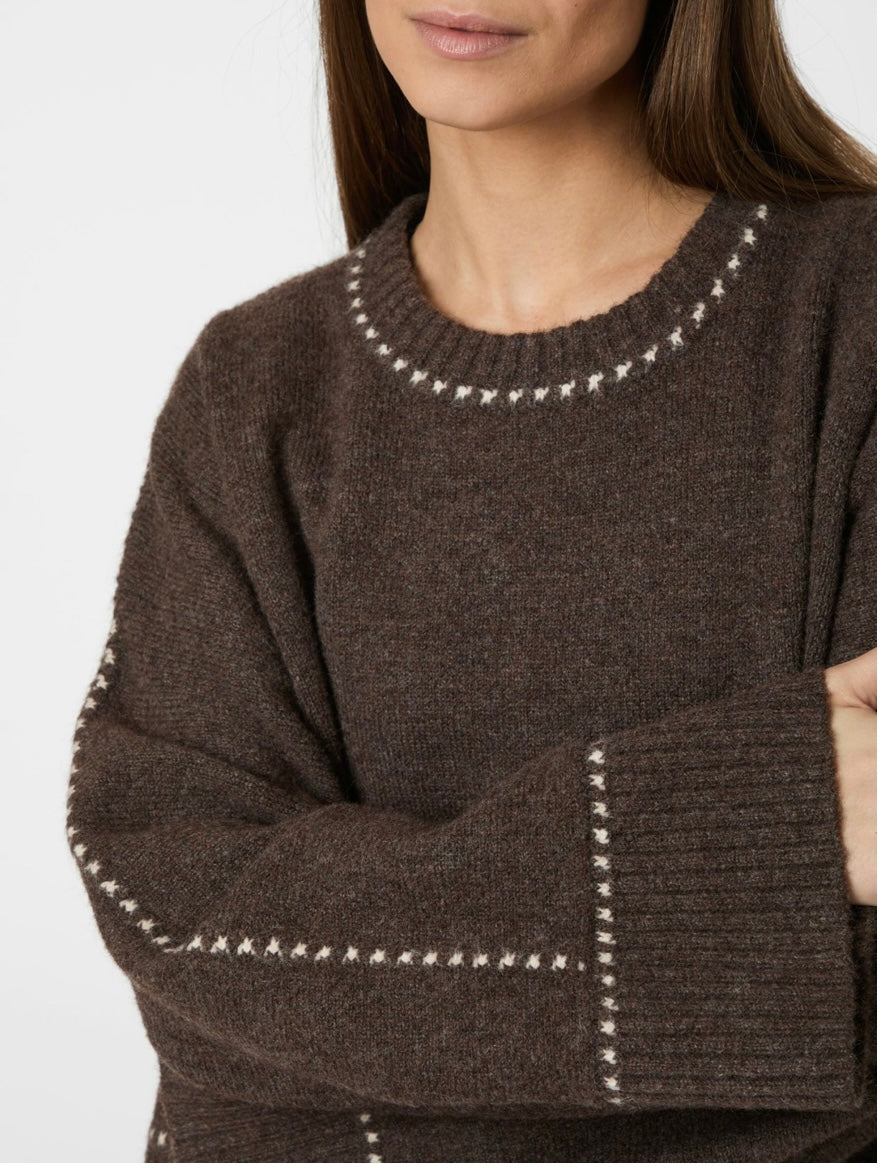 ROEME STITCH JUMPER CHOCOLATE BROWN
