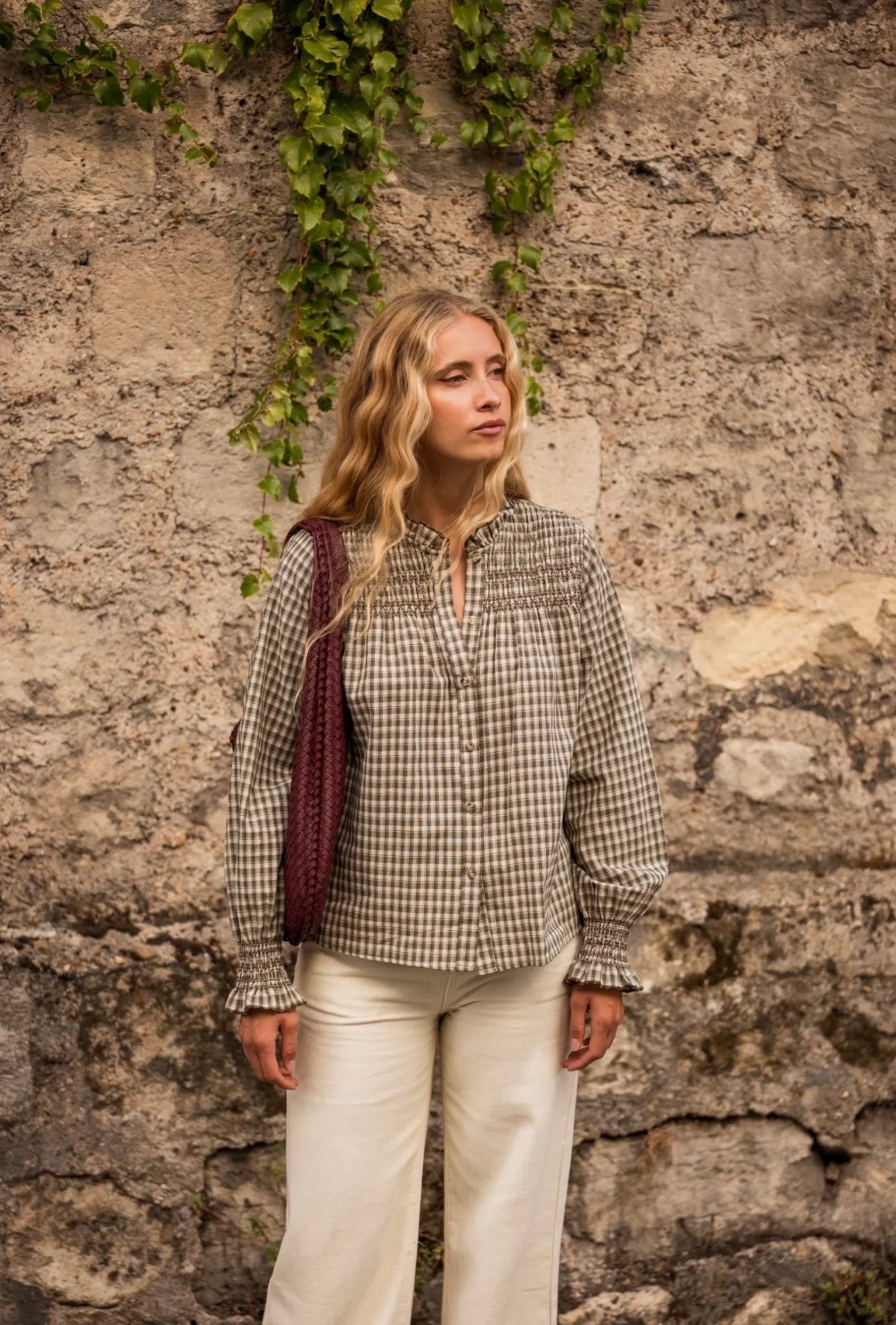 CORINE SHIRT CHOCOLATE & BLUE