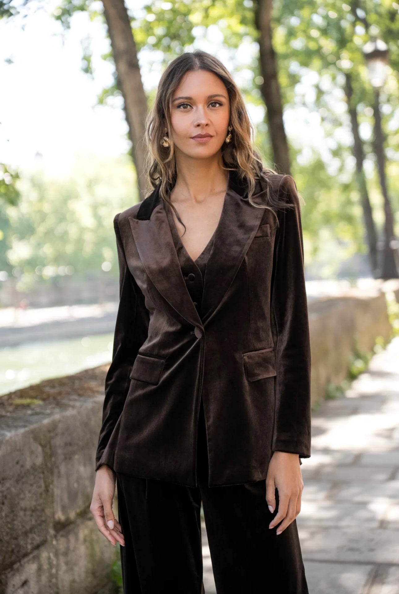 ARNOLD VELVET BLAZER CHOCOLATE