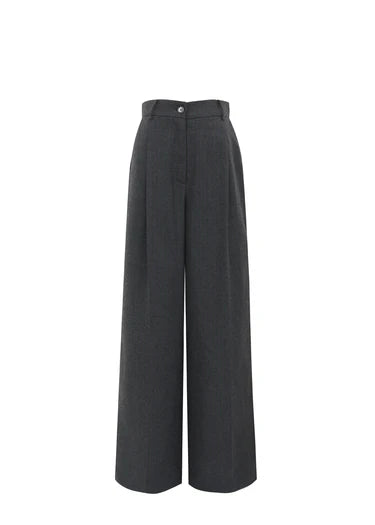 AMELIA TROUSERS DARK GREY/ GREEN STRIPES