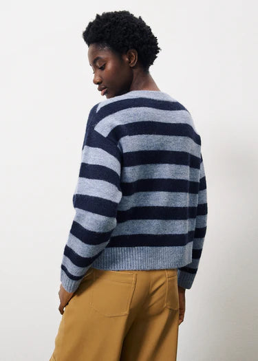 MEGANE CARDI BLUE STRIPES