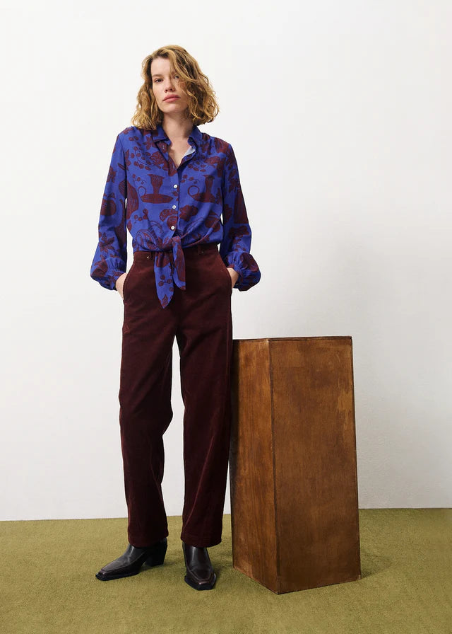 ELYSA TROUSERS BURGUNDY