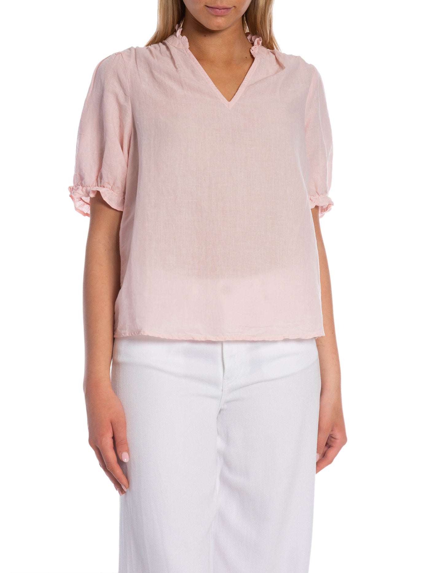 ODESA LINEN BLOUSE PINK