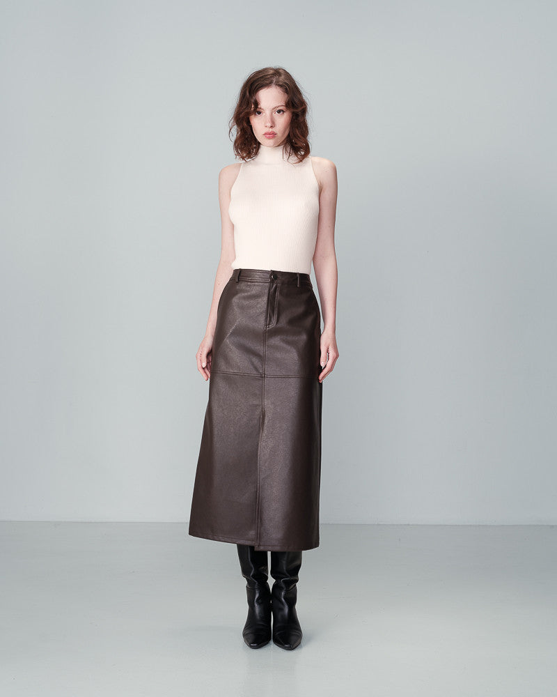 NORY MIDI SKIRT CHOCOLATE