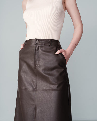 NORY MIDI SKIRT CHOCOLATE