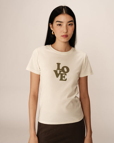 LOVE T-SHIRT BEIGE/KHAKI