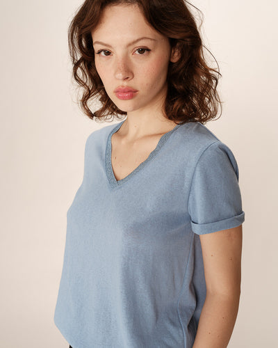 PEPITO TSHIRT LUREX BLUE