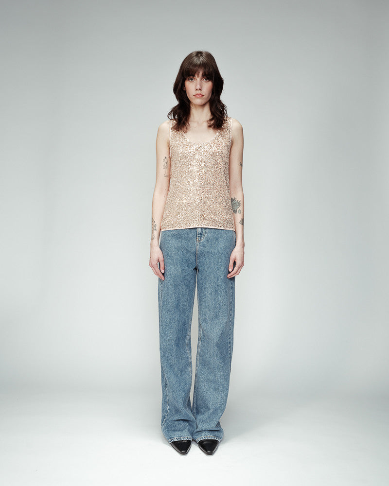 ODE SEQUIN TOP GOLD