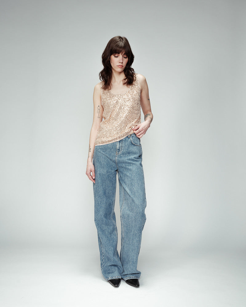 ODE SEQUIN TOP GOLD