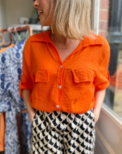 SABINE CHEESECLOTH SHIRT ORANGE