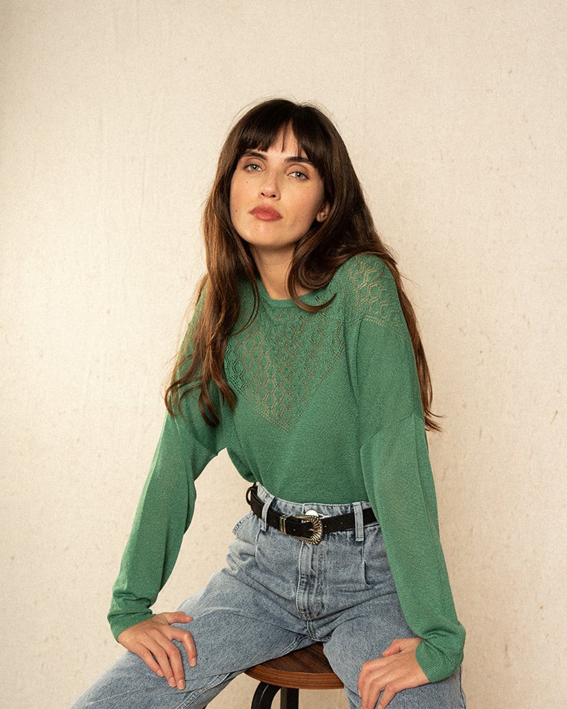 GRACE AND MILA - ICONE JUMPER GREEN