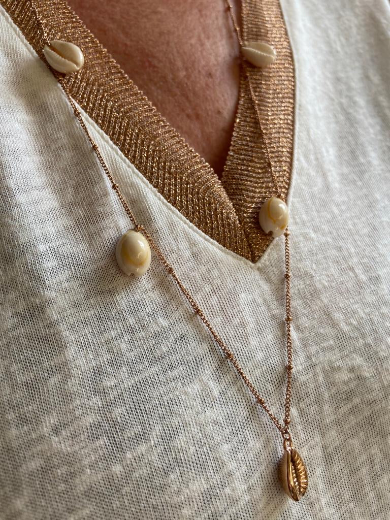 SHELL NECKLACE IN ROSE GOLD