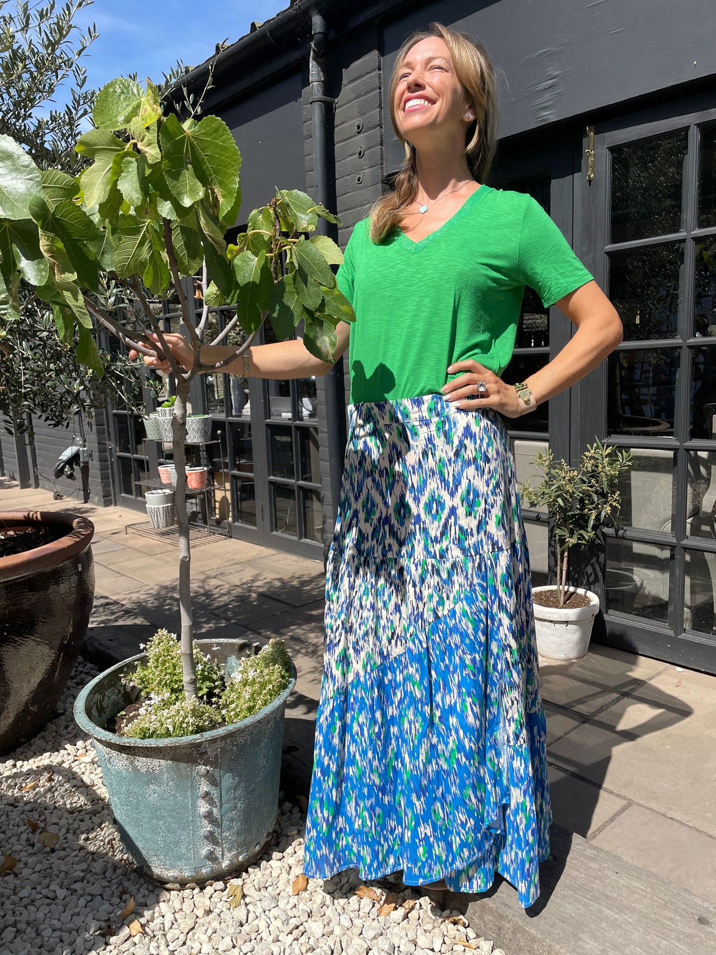 ROSABEL MAXI SKIRT INDIGO